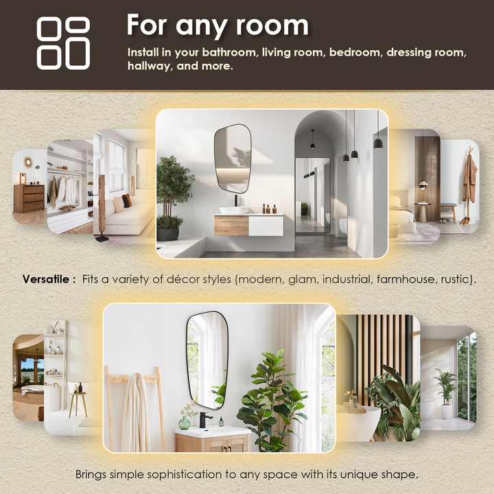 Blinc 26"x48" Novelty Modern Bathroom Wall Mirror