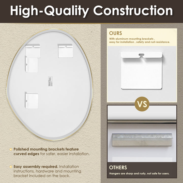 Aura 28"x36" Irregular Modern Bathroom Wall Mirror