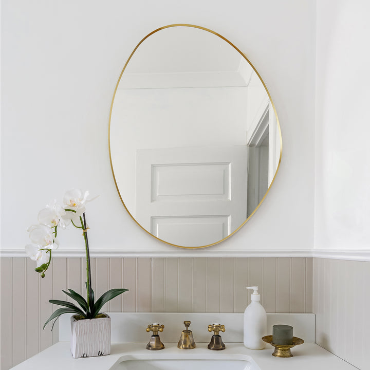 Aura 28"x36" Irregular Modern Bathroom Wall Mirror
