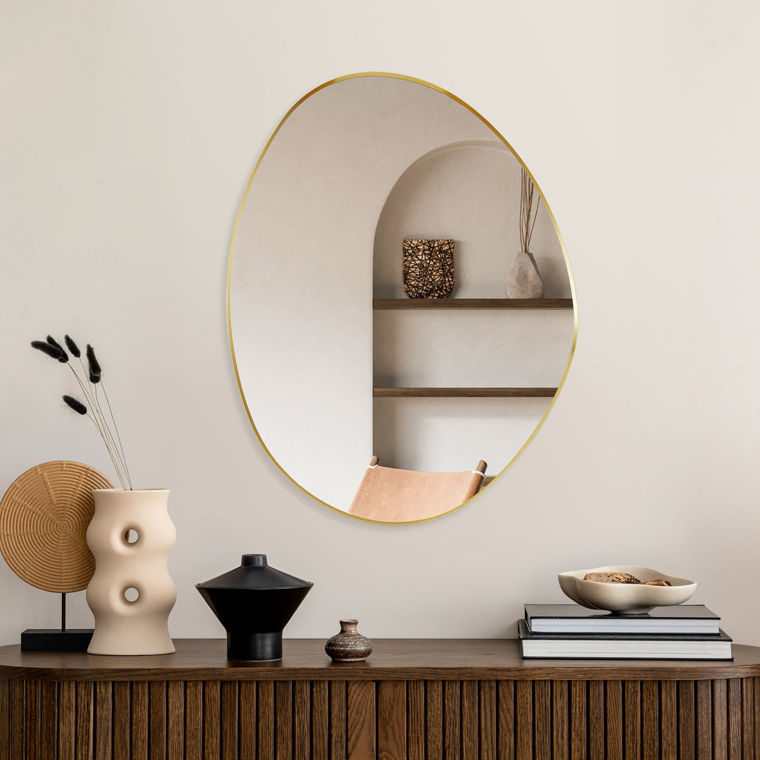 Aura 28"x36" Irregular Modern Bathroom Wall Mirror