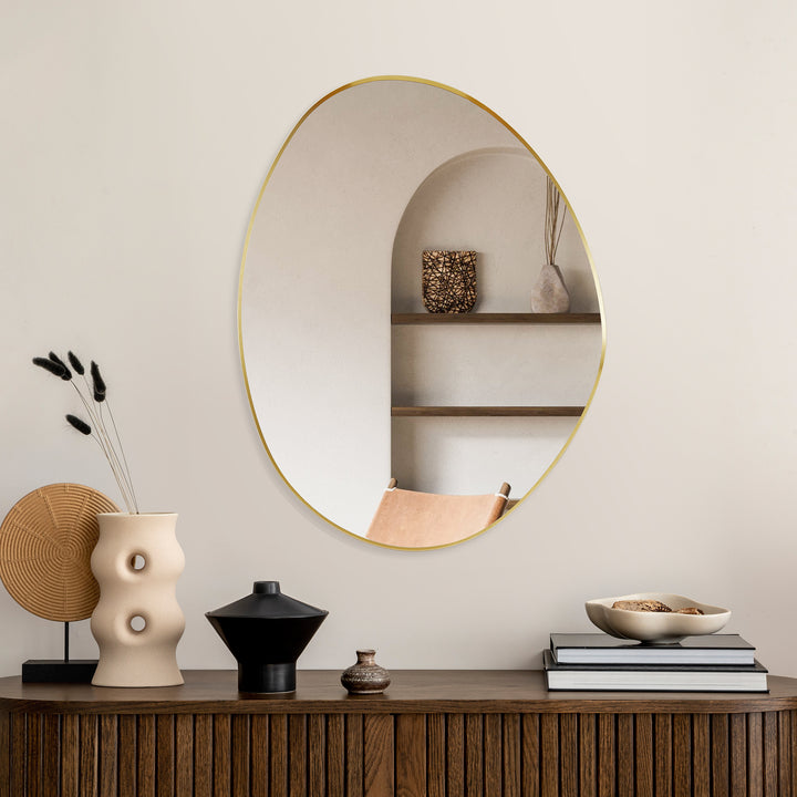 Aura 28"x36" Irregular Modern Bathroom Wall Mirror