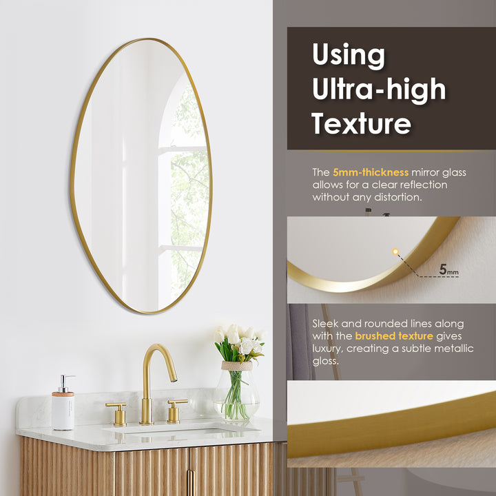 Aura 28"x36" Irregular Modern Bathroom Wall Mirror
