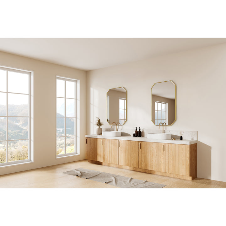 Allure 24"x36" Octagon Modern Bathroom Wall Mirror