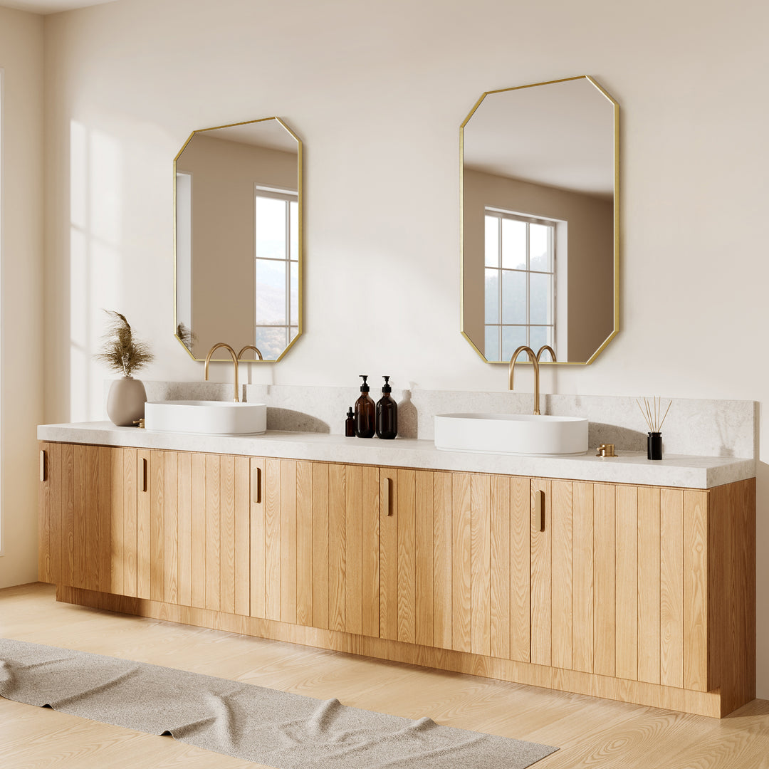 Allure 24"x36" Octagon Modern Bathroom Wall Mirror