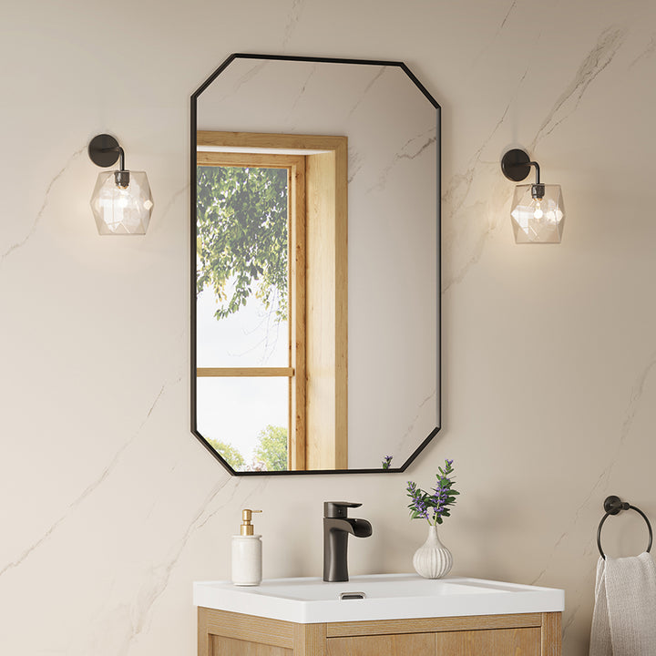 Allure 24"x36" Octagon Modern Bathroom Wall Mirror