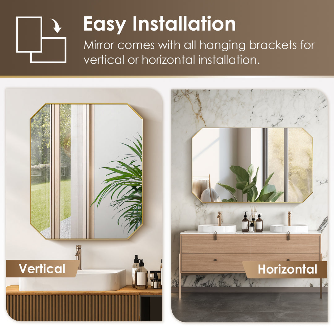 Allure 36"x30" Octagon Bathroom Wall Mirror
