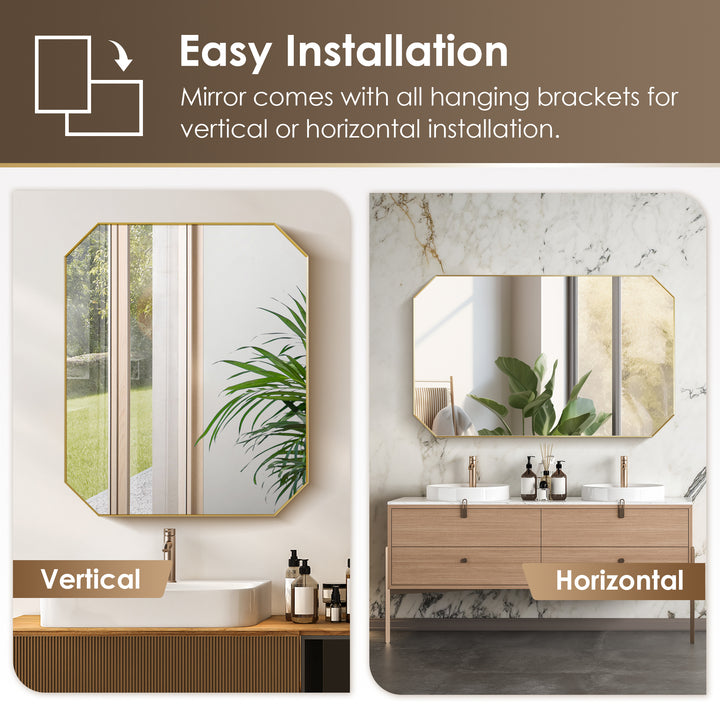 Allure 36"x30" Octagon Bathroom Wall Mirror