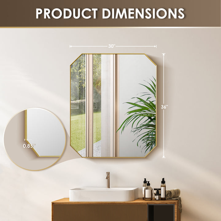 Allure 36"x30" Octagon Bathroom Wall Mirror