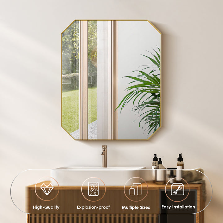 Allure 36"x30" Octagon Bathroom Wall Mirror