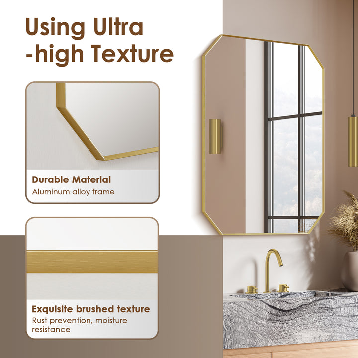 Allure 36"x30" Octagon Bathroom Wall Mirror