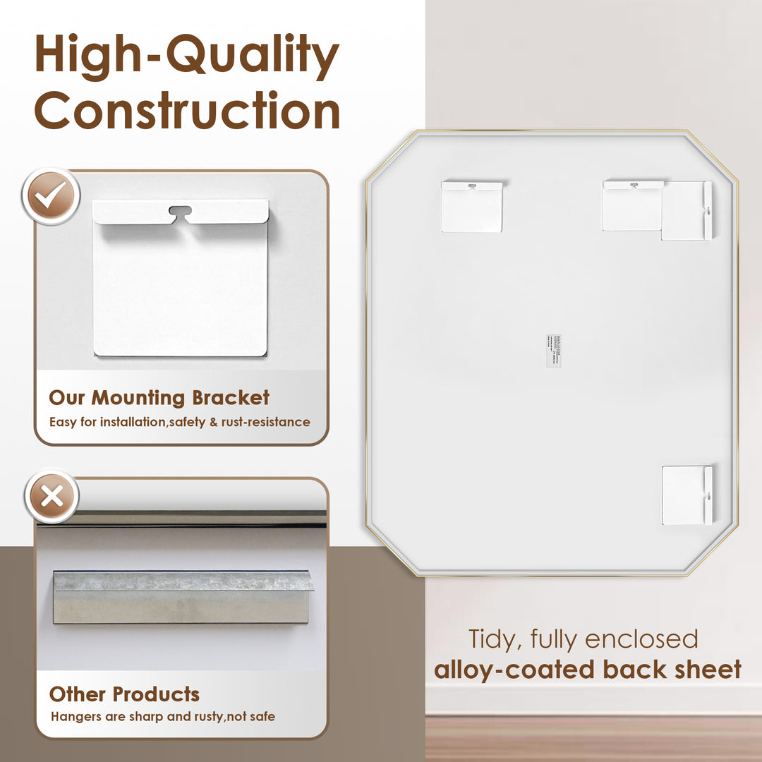 Allure 36"x30" Octagon Bathroom Wall Mirror