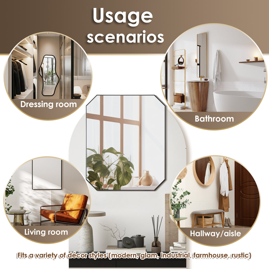Allure 36"x30" Octagon Bathroom Wall Mirror