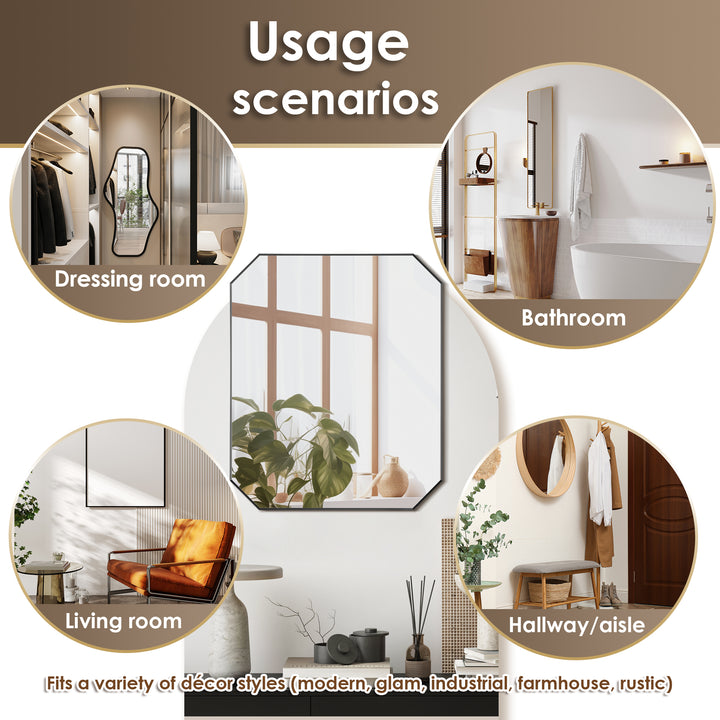 Allure 36"x30" Octagon Bathroom Wall Mirror