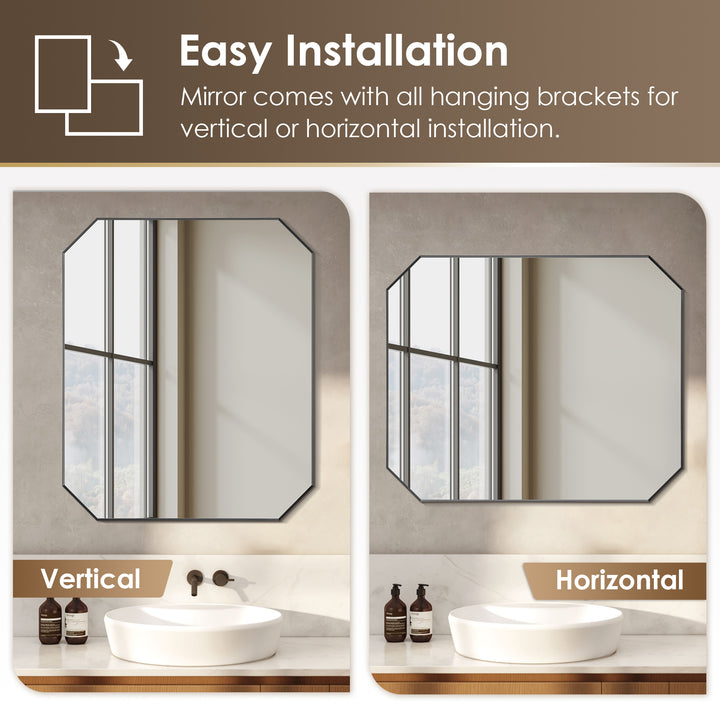 Allure 36"x30" Octagon Bathroom Wall Mirror