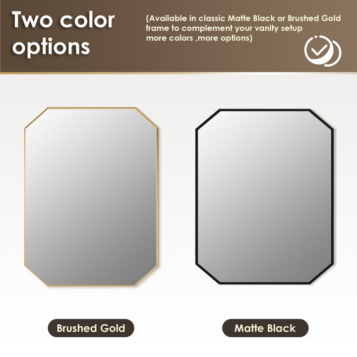 Allure 36"x30" Octagon Bathroom Wall Mirror