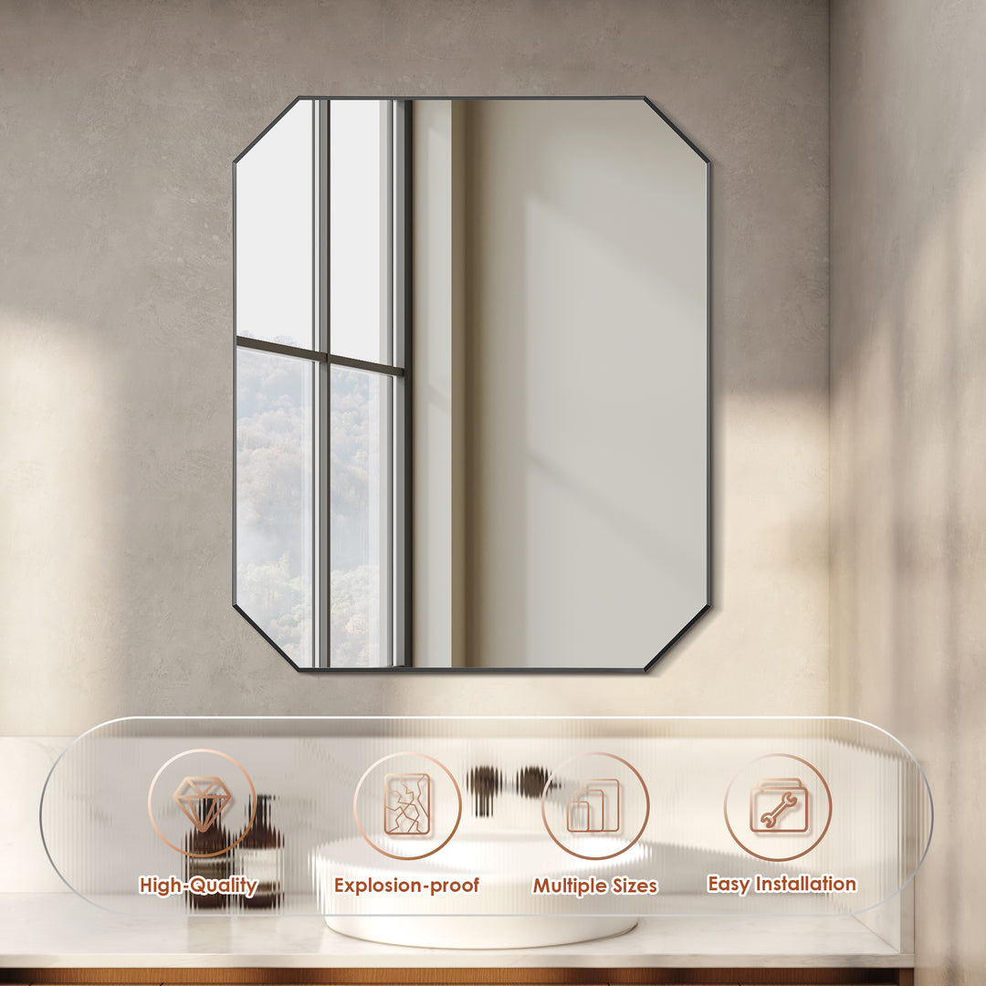 Allure 36"x30" Octagon Bathroom Wall Mirror