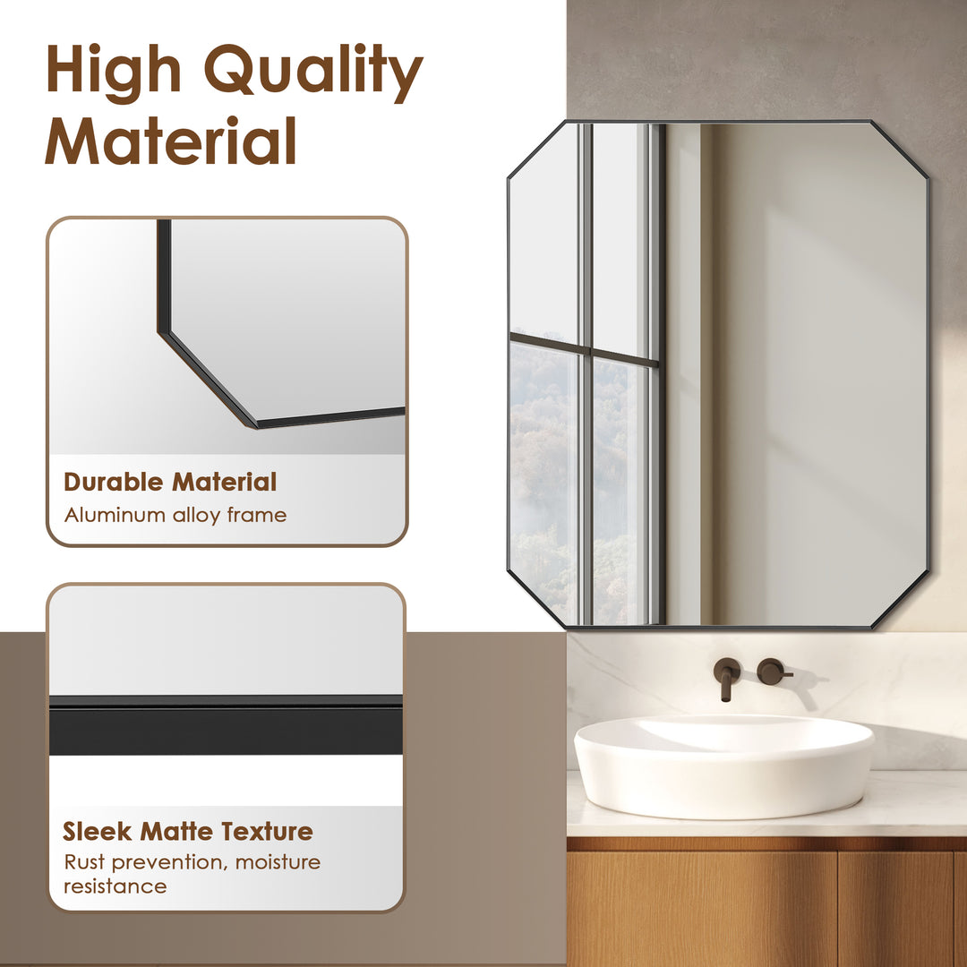 Allure 36"x30" Octagon Bathroom Wall Mirror
