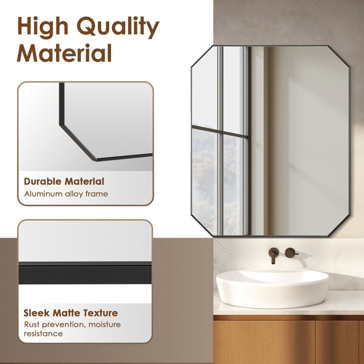 Allure 36"x30" Octagon Bathroom Wall Mirror