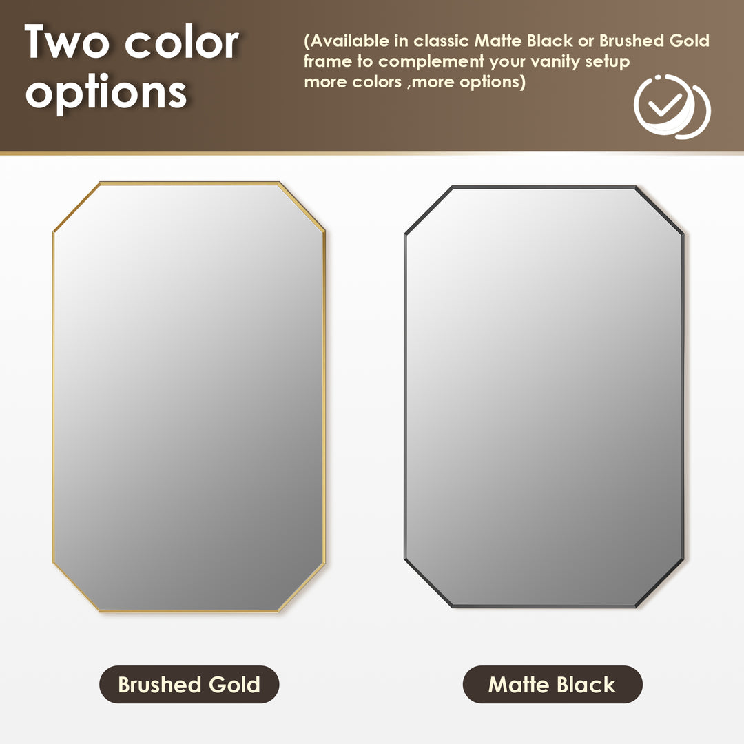Allure 48"x30" Octagon Modern Bathroom Wall Mirror