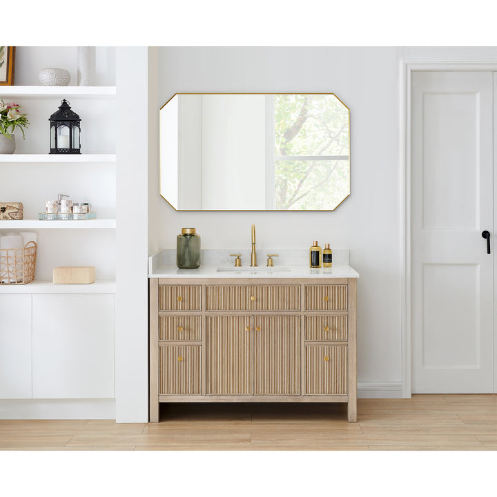Allure 48"x30" Octagon Modern Bathroom Wall Mirror