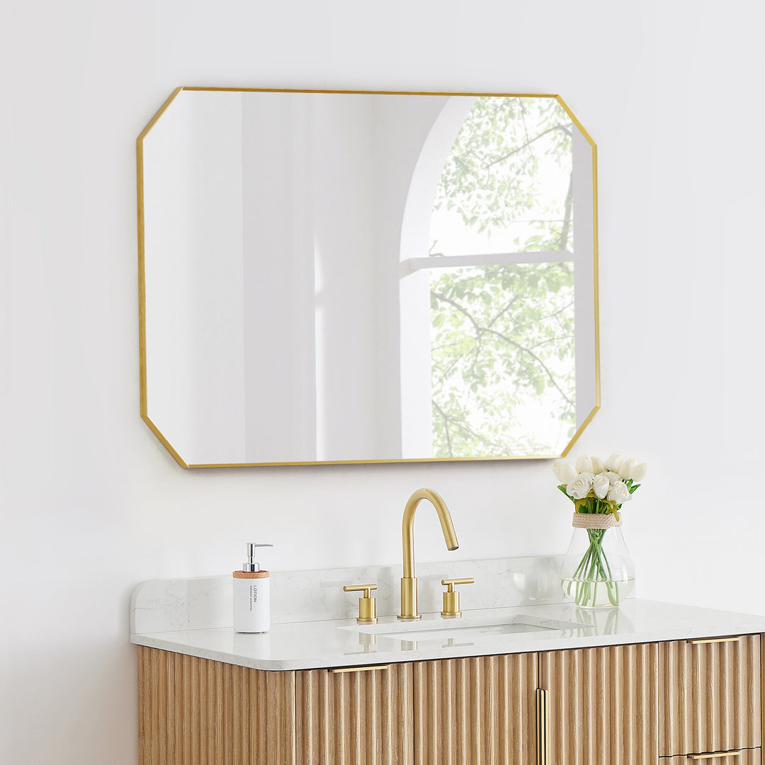 Allure 48"x30" Octagon Modern Bathroom Wall Mirror