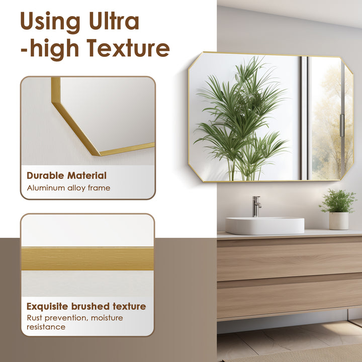 Allure 48"x30" Octagon Modern Bathroom Wall Mirror