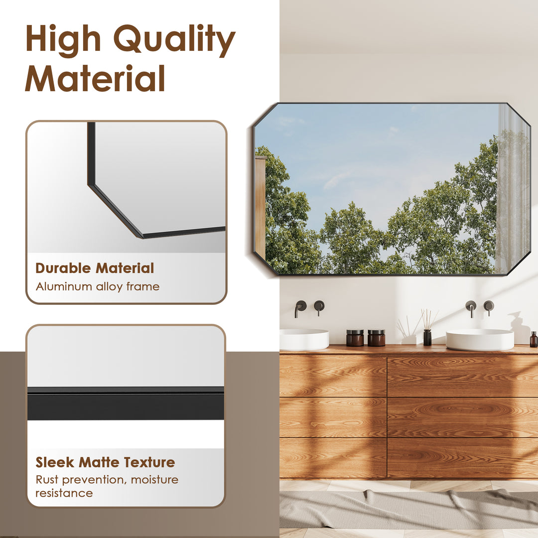 Allure 48"x30" Octagon Modern Bathroom Wall Mirror