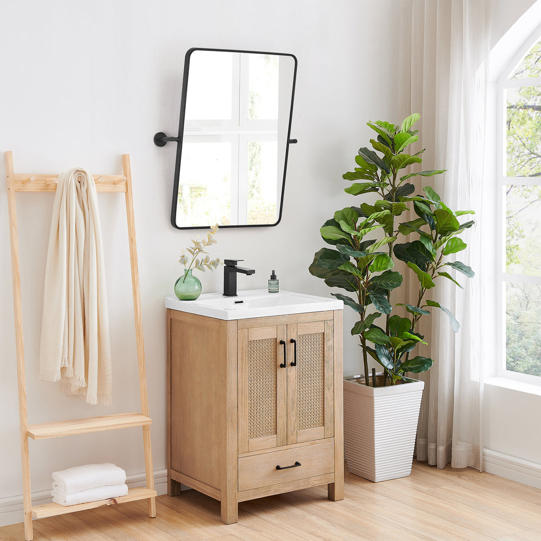 Dieux 24x32'' Rectangular Modern Bathroom Pivot Wall Mirror