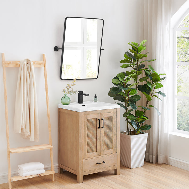 Dieux 24x32'' Rectangular Modern Bathroom Pivot Wall Mirror