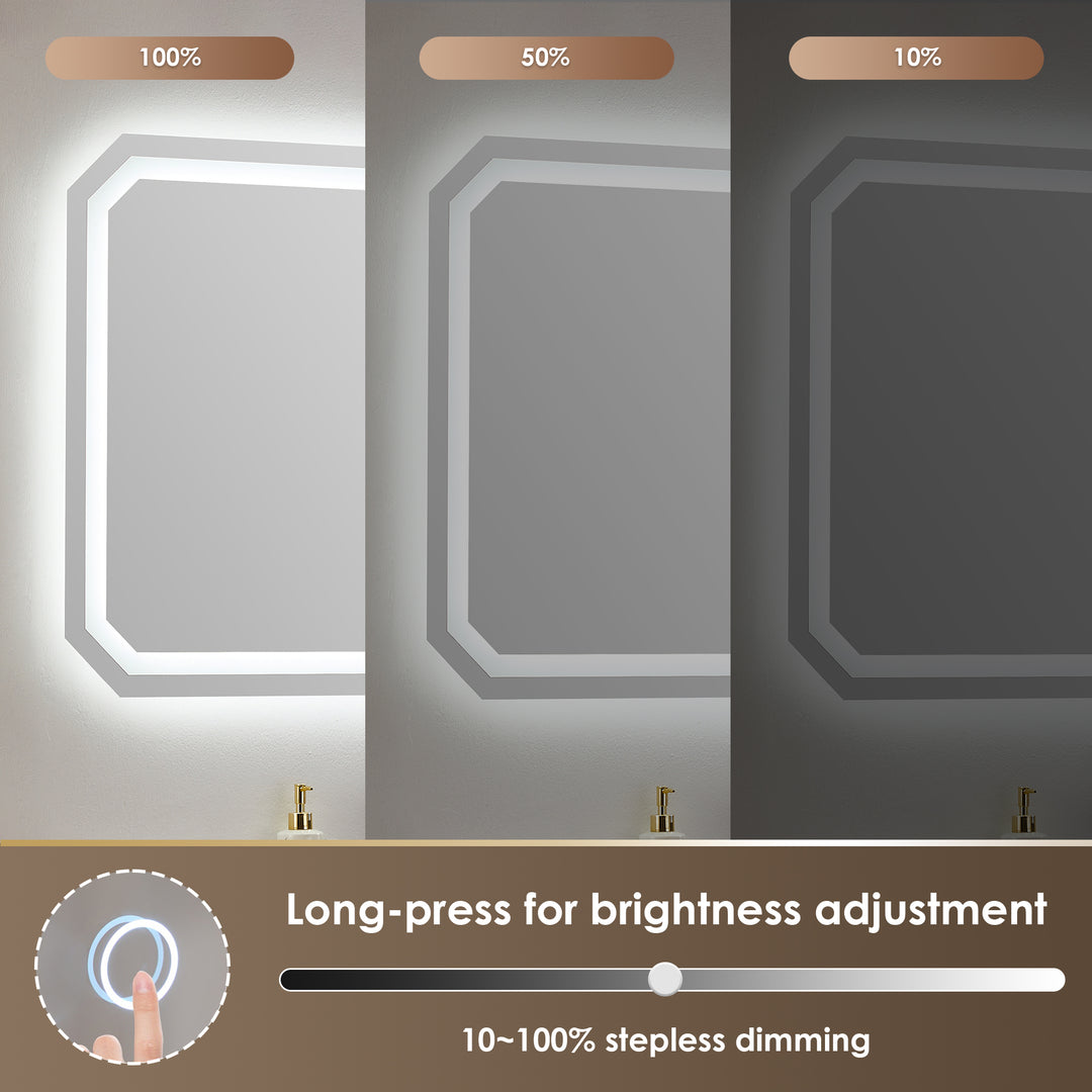 Luma Octogan Frameless Modern LED Bathroom Vanity Mirror