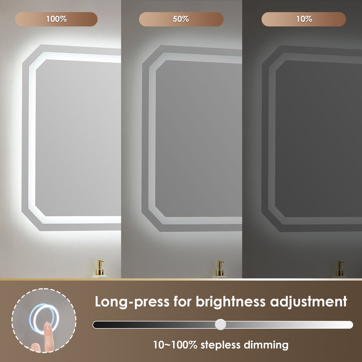 Luma Octogan Frameless Modern LED Bathroom Vanity Mirror