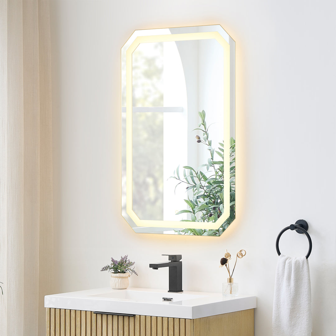 Luma Octogan Frameless Modern LED Bathroom Vanity Mirror