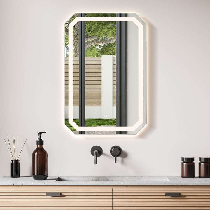 Luma Octogan Frameless Modern LED Bathroom Vanity Mirror