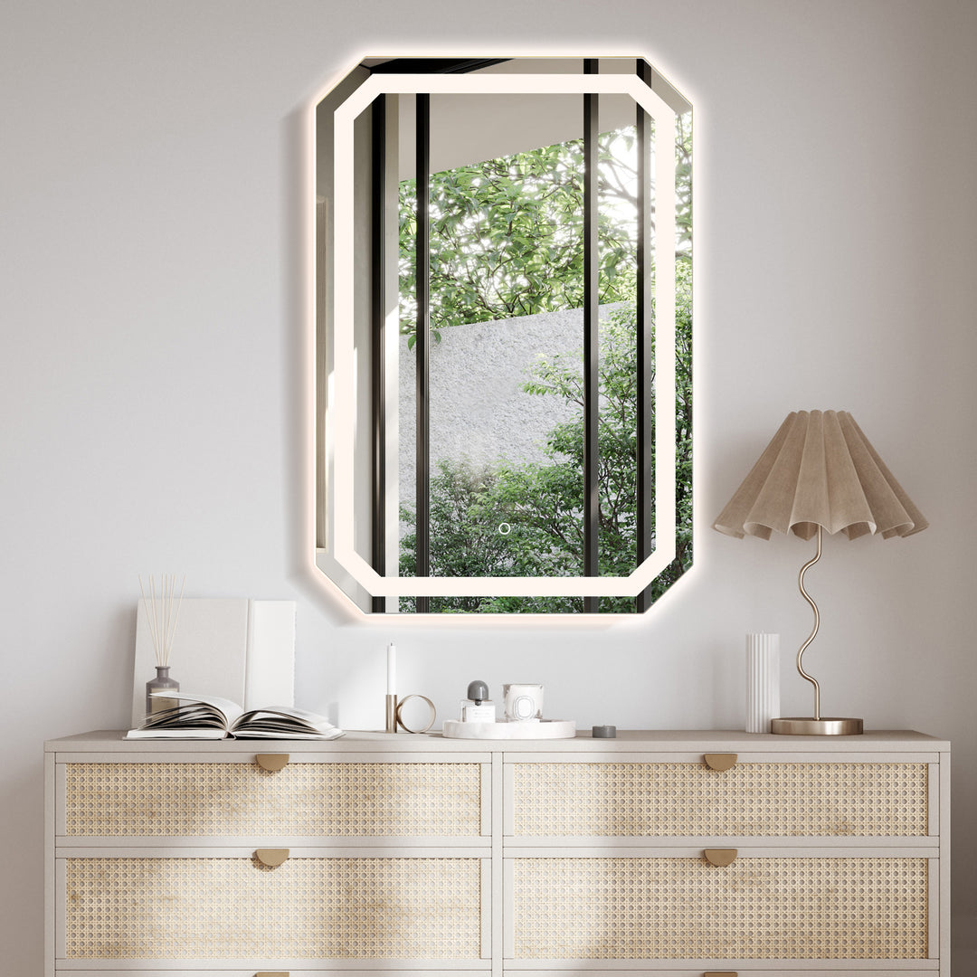 Luma Octogan Frameless Modern LED Bathroom Vanity Mirror