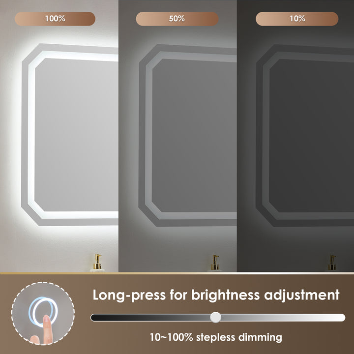 Luma Octogan Frameless Modern LED Bathroom Vanity Mirror