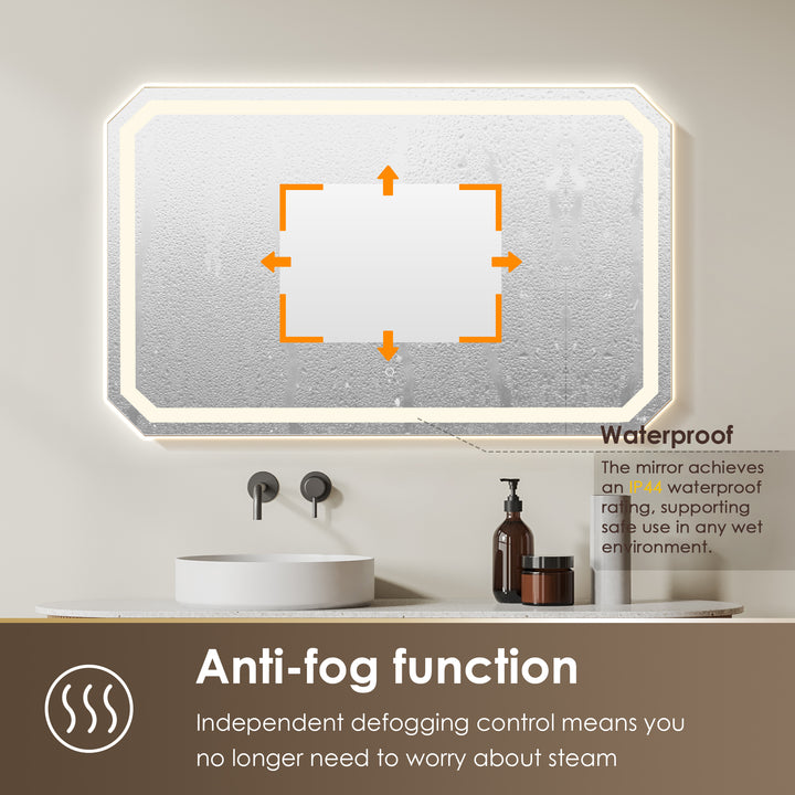 Luma Octogan Frameless Modern LED Bathroom Vanity Mirror