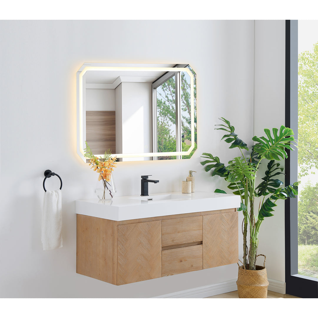 Luma Octogan Frameless Modern LED Bathroom Vanity Mirror