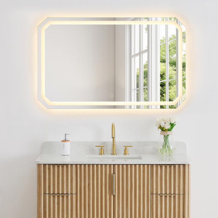 Luma Octogan Frameless Modern LED Bathroom Vanity Mirror