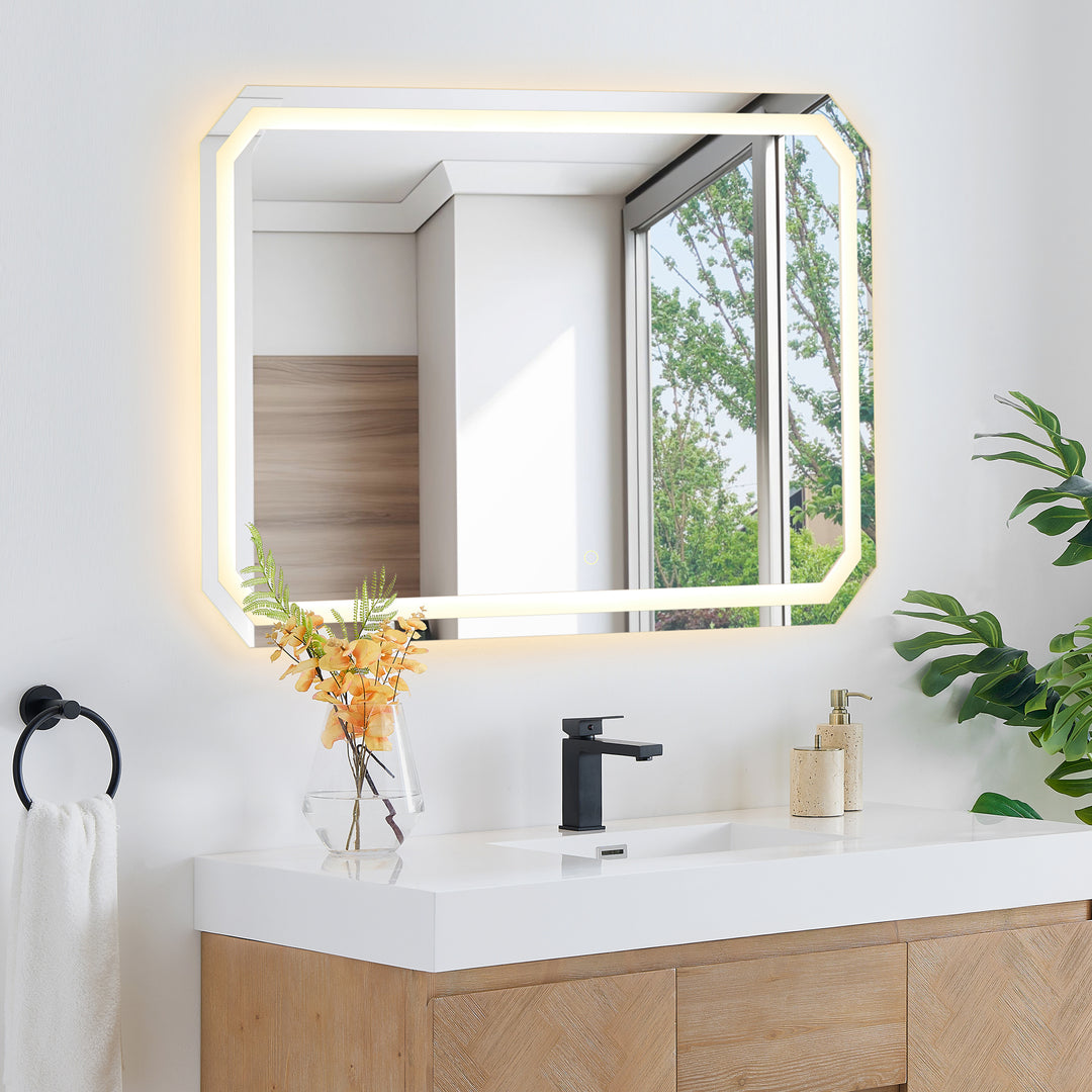 Luma Octogan Frameless Modern LED Bathroom Vanity Mirror