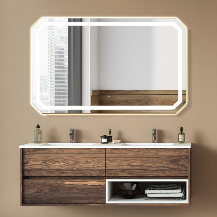 Luma Octogan Frameless Modern LED Bathroom Vanity Mirror