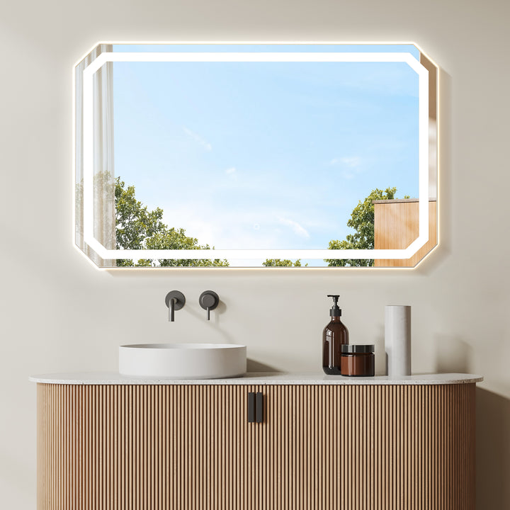 Luma Octogan Frameless Modern LED Bathroom Vanity Mirror