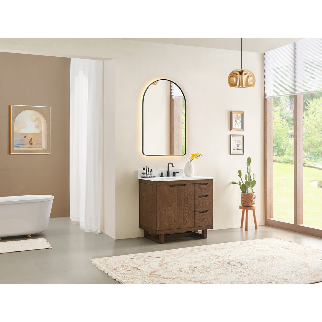 Starlit 24x36" Classic Domed Bathroom/Vanity Aluminum LED Wall Mirror