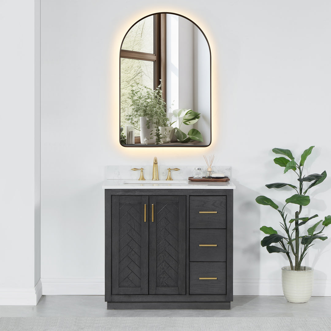 Starlit 24x36" Classic Domed Bathroom/Vanity Aluminum LED Wall Mirror
