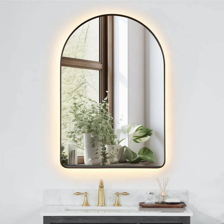 Starlit 24x36" Classic Domed Bathroom/Vanity Aluminum LED Wall Mirror