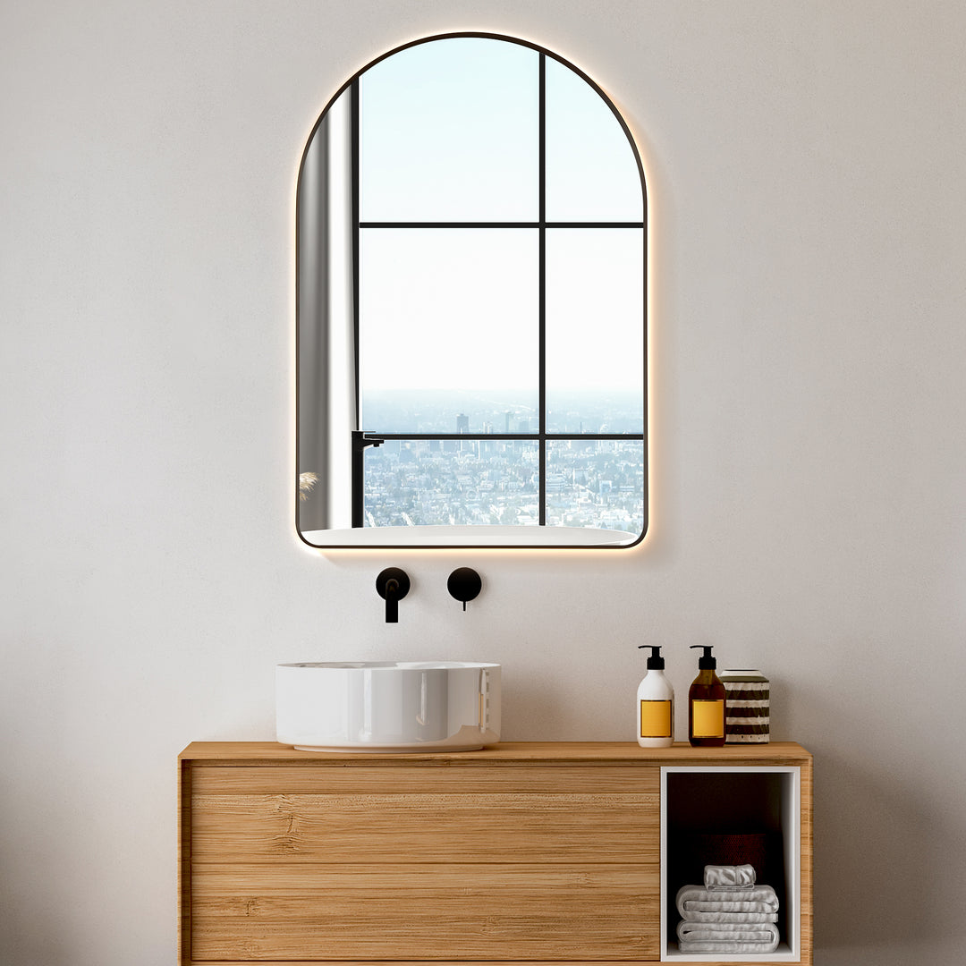 Starlit 24x36" Classic Domed Bathroom/Vanity Aluminum LED Wall Mirror