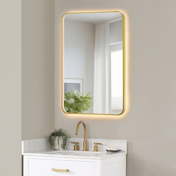 Dazzle Rectangular Anti-Fog Dimmable Modern Bathroom/Vanity LED Lighted Wall Mirror in Aluminum Framed