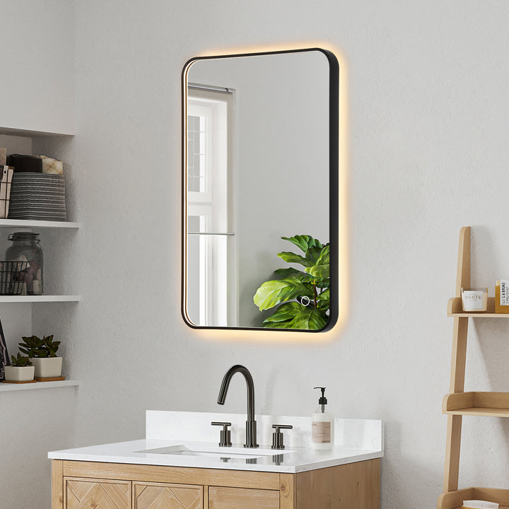 Dazzle Rectangular Anti-Fog Dimmable Modern Bathroom/Vanity LED Lighted Wall Mirror in Aluminum Framed