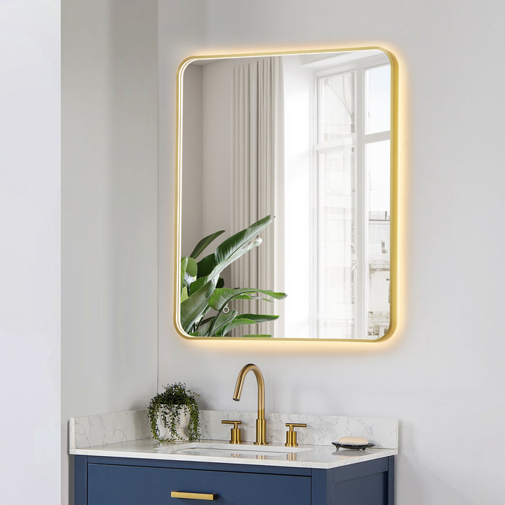 Dazzle Rectangular Anti-Fog Dimmable Modern Bathroom/Vanity LED Lighted Wall Mirror in Aluminum Framed