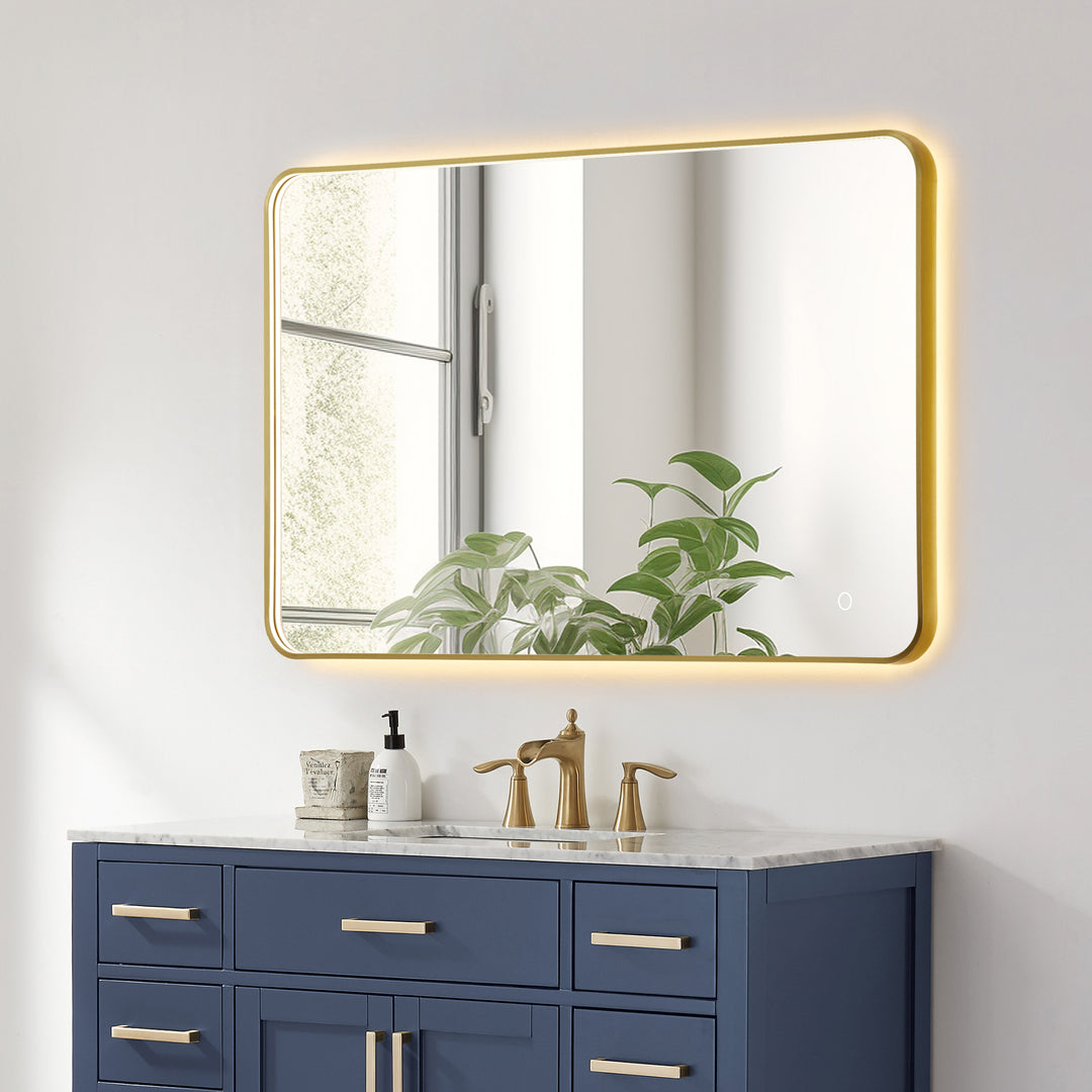 Dazzle Rectangular Anti-Fog Dimmable Modern Bathroom/Vanity LED Lighted Wall Mirror in Aluminum Framed