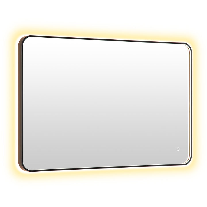 Dazzle Rectangular Anti-Fog Dimmable Modern Bathroom/Vanity LED Lighted Wall Mirror in Aluminum Framed